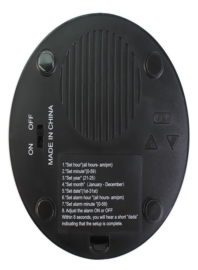 NESIGHTION Talking Clock,Extra Large Talking Alarm Clock for Blind,Talking Clock for Blind Elderly,Announcing Time,Date and Week of Day,Perfect for Visually Lmpaired and Elderly (Red+Black) - Image 4